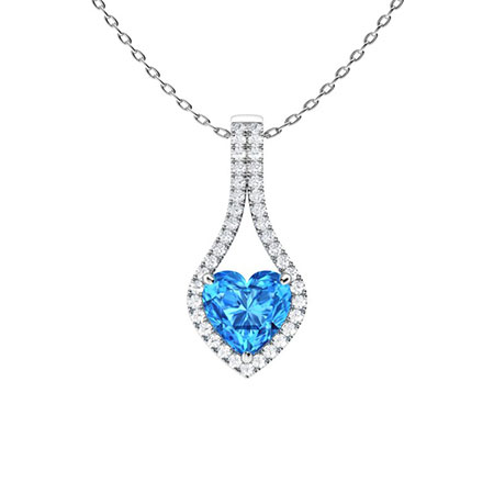 Sotiya Customizable 12 Birthstone Heart Cut Necklace Sterling Silver-Sotiya