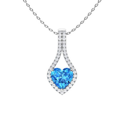 Sotiya Customizable 12 Birthstone Heart Cut Necklace Sterling Silver-Sotiya