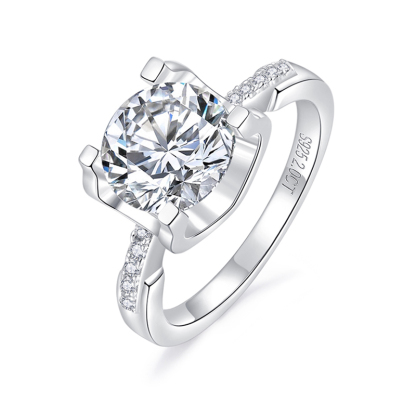 Sotiya Round Cut Moissanite Cow Head Engagement Ring Sterling Silver-Sotiya