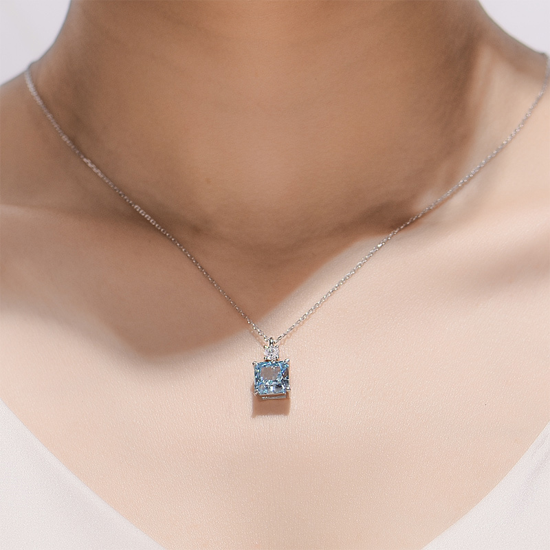Sotiya Princess Cut Necklace High-carbon Zircon Sterling Silver-Sotiya