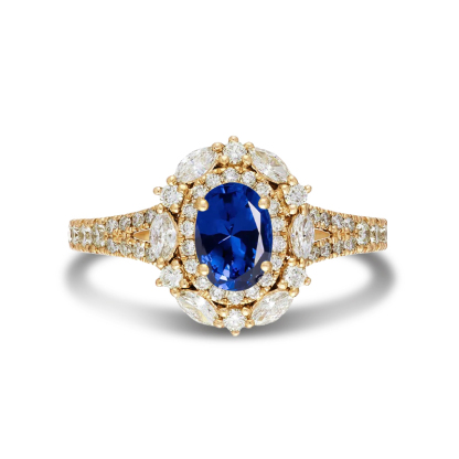 Sotiya Princess Diana Inspired Cathedral Halo Oval Cut Engagement Ring Sterling Silver-Sotiya