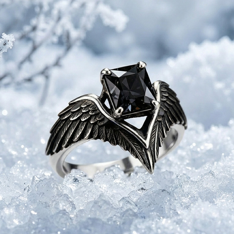 Sotiya Duskendale Three-eyed Crow Wing Radiant Cut Cocktail Ring Sterling Silver-Sotiya