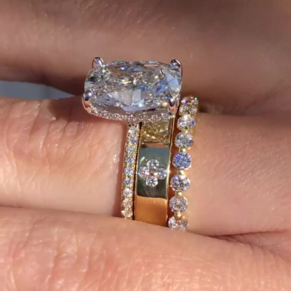 Sotiya Round Cut Clover Wedding Ring Sterling Silver-Sotiya