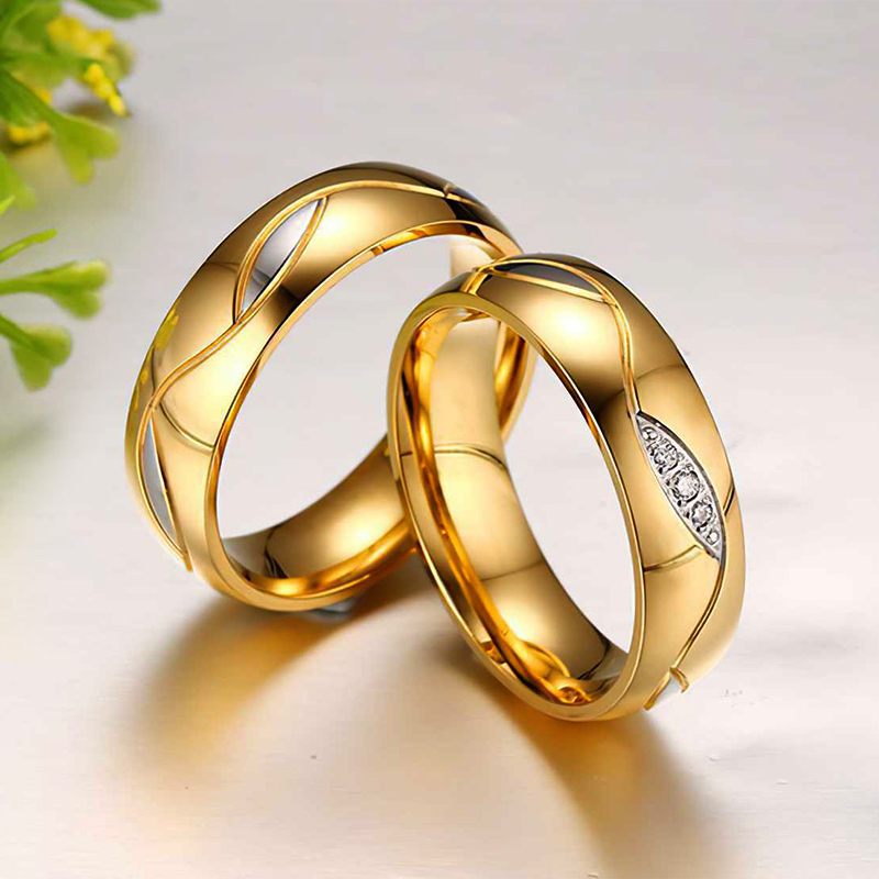 Sotiya Two Tone Couple Rings Titanium Steel-Sotiya