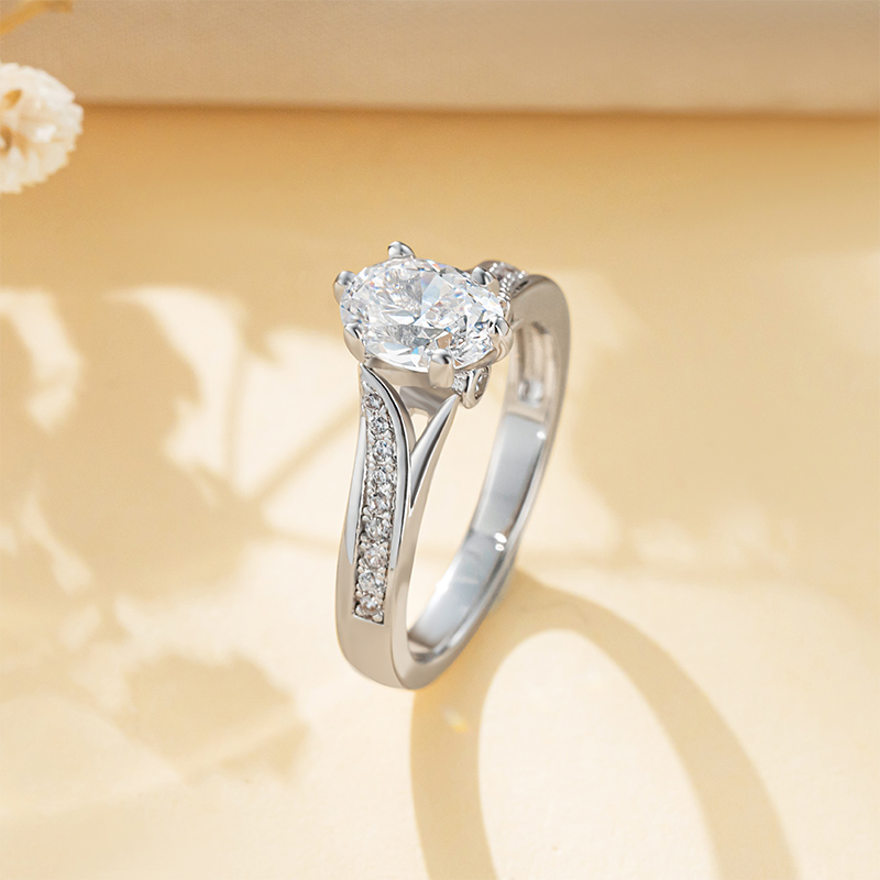 Sotiya Cathedral Oval Cut Engagement Ring Sterling Silver