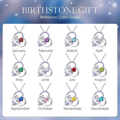 Sotiya Best Buds Mermaid Tail 12 Birthstones Heart Cut Necklace Sterling Silver-Sotiya