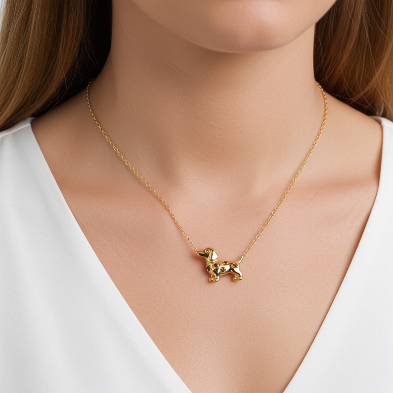 Sotiya Dachshund Coffee Necklace-Sotiya