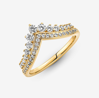 Sotiya V Shape Crown Design Women's Wedding Ring Yellow Gold Kellie Contour Band Sterling Silver-Sotiya