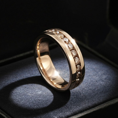 Sotiya Fancy Round Cut Coffee Men's Wedding Ring Eternity Band 14k Rose Gold Sterling Silver-Sotiya