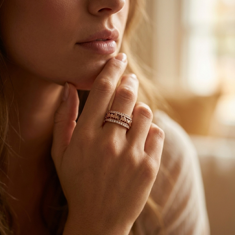 Sotiya Coffin Cut Coffee Bat Women's Wedding Ring Band Sterling Silver-Sotiya