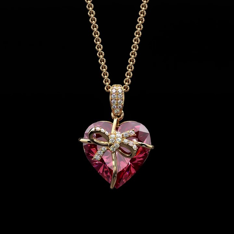 Sotiya Bowknot Heart Necklace Sterling Silver