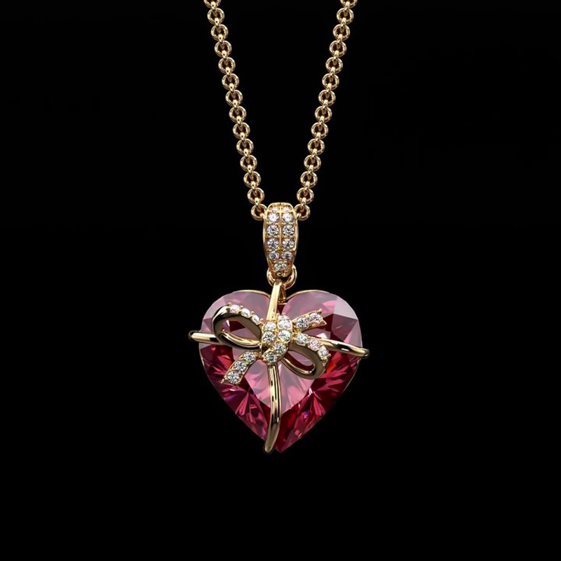 Sotiya Bowknot Heart Necklace Sterling Silver