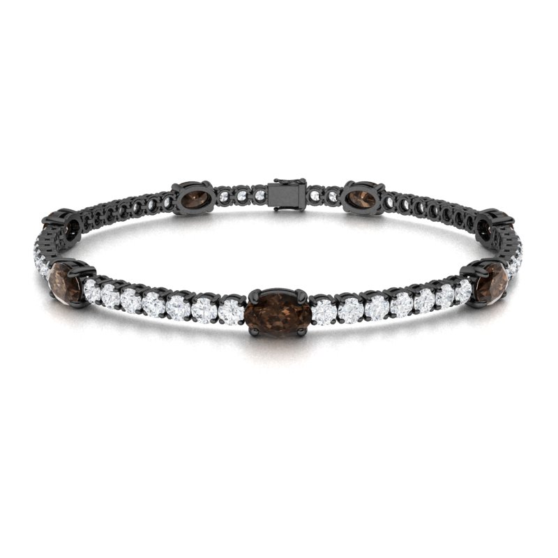Sotiya Coffee Oval Cut Tennis Bracelet Sterling Silver-Sotiya