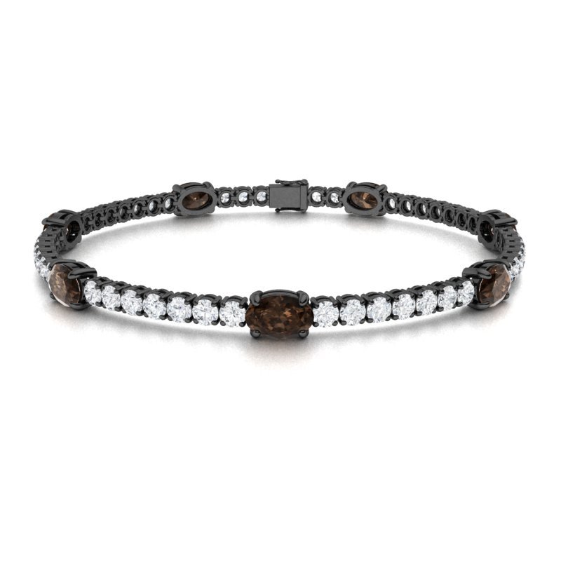 Sotiya Coffee Oval Cut Tennis Bracelet Sterling Silver-Sotiya