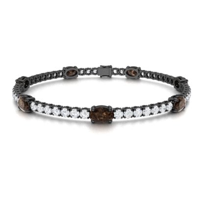 Sotiya Coffee Oval Cut Tennis Bracelet Sterling Silver-Sotiya