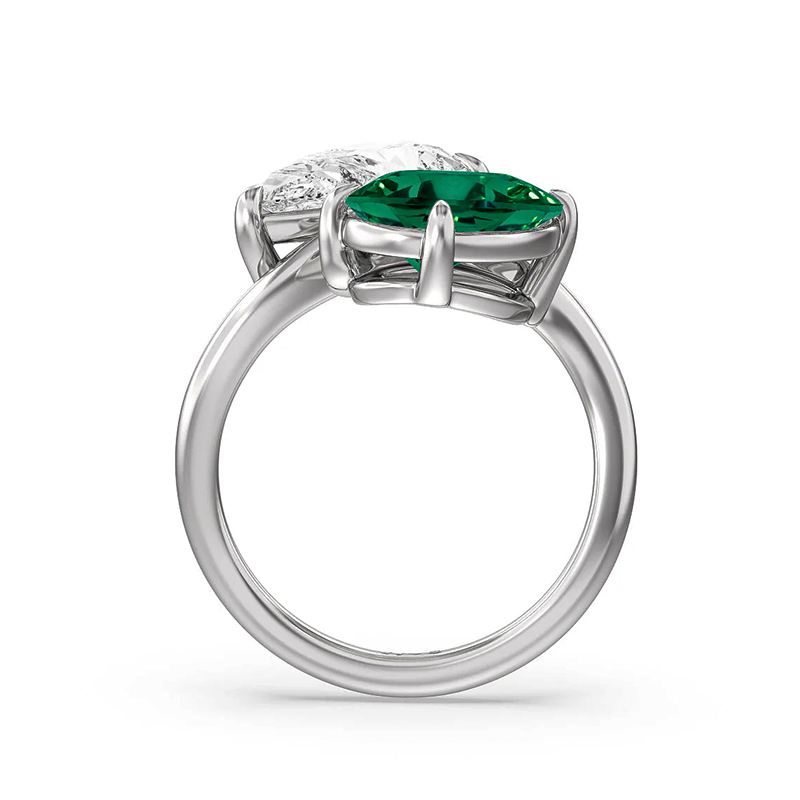 Sotiya Personalized Toi et Moi Bypass Pear Cut Two Stone Engagement Ring-Sotiya