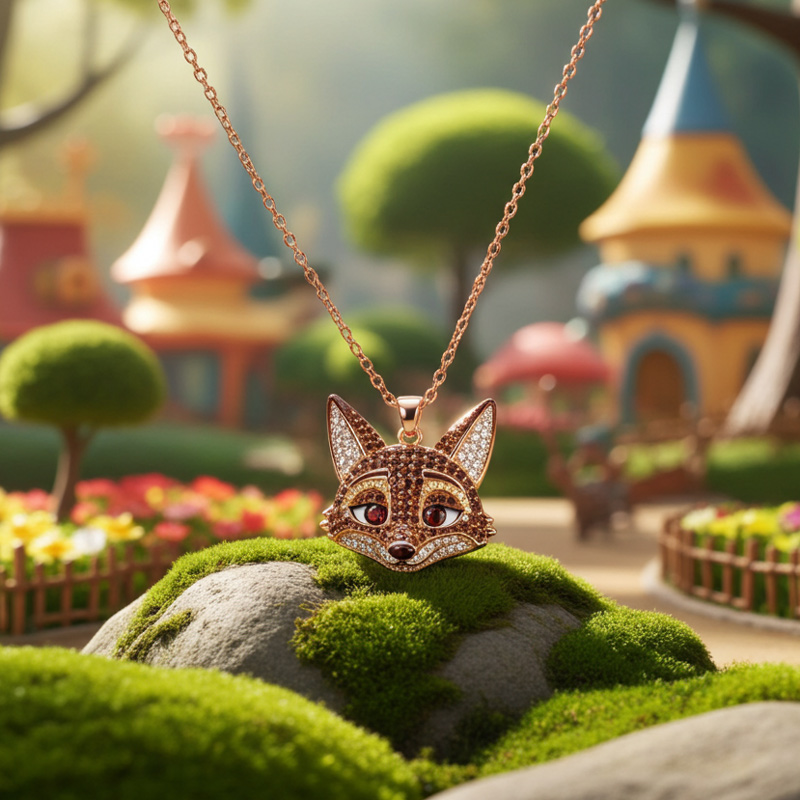 Sotiya Animal City Fox Inspired Coffee Necklace-Sotiya