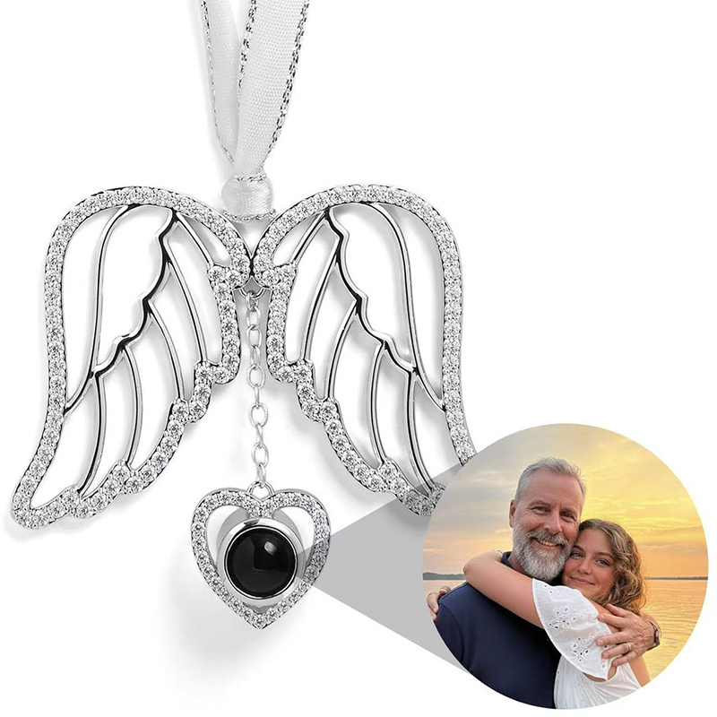 Sotiya Angel Wing Heart Personalized Photo Ornament-Sotiya