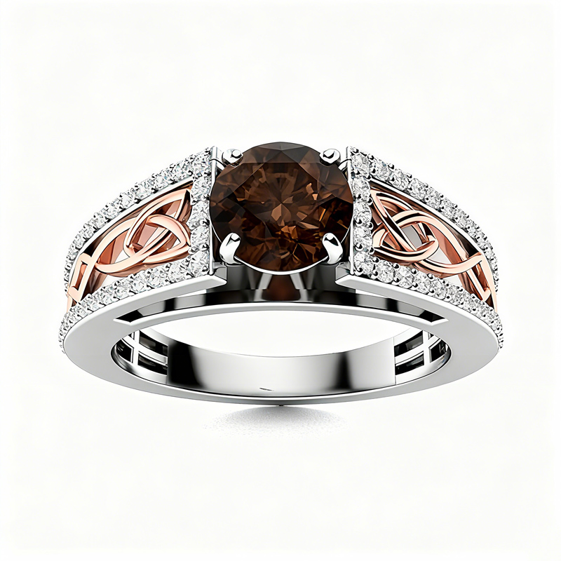 Sotiya Vintage Celtic Knot Round Cut Engagement Ring Sterling Silver