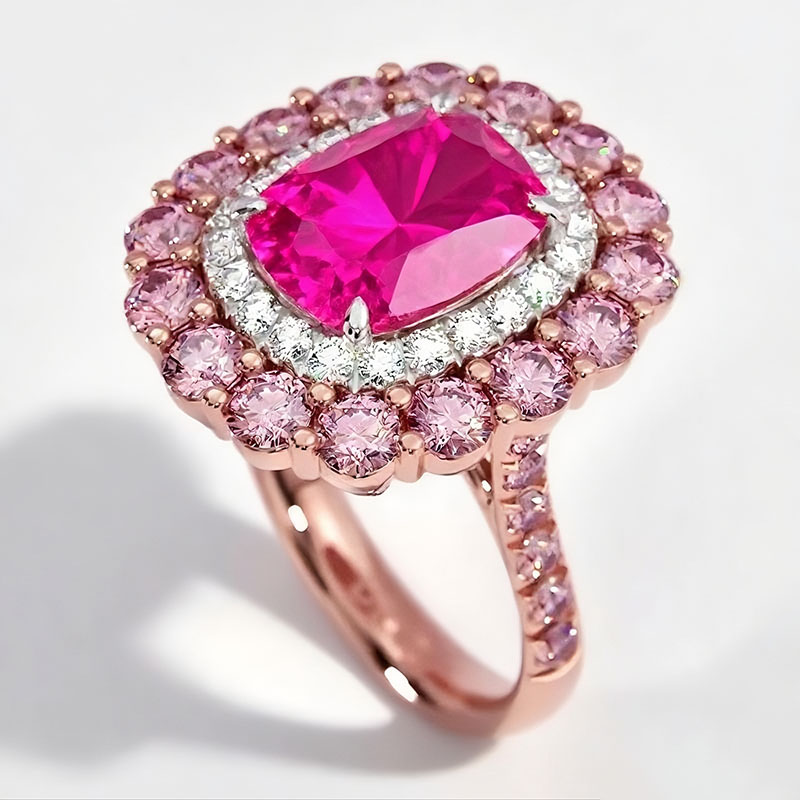 Sotiya Cathedral Cushion Cut Multi Colored Engagement Ring Sterling Silver-Sotiya