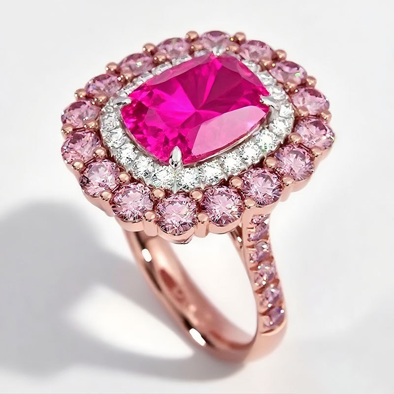 Sotiya Cathedral Cushion Cut Multi Colored Engagement Ring Sterling Silver-Sotiya