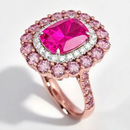 Sotiya Cathedral Cushion Cut Multi Colored Engagement Ring Sterling Silver-Sotiya