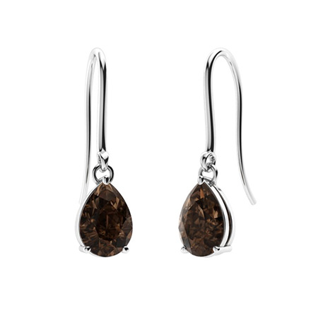 Sotiya Coffee Pear Cut Drop Earrings Sterling Silver-Sotiya