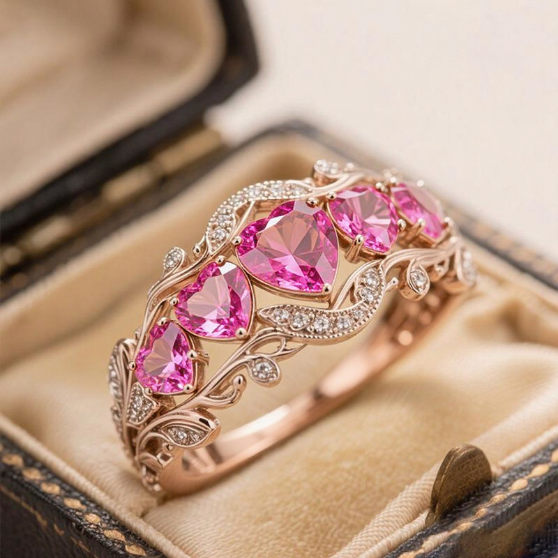 Sotiya Heart Cut Vintage Filigree Wedding Ring Band Sterling Silver-Sotiya