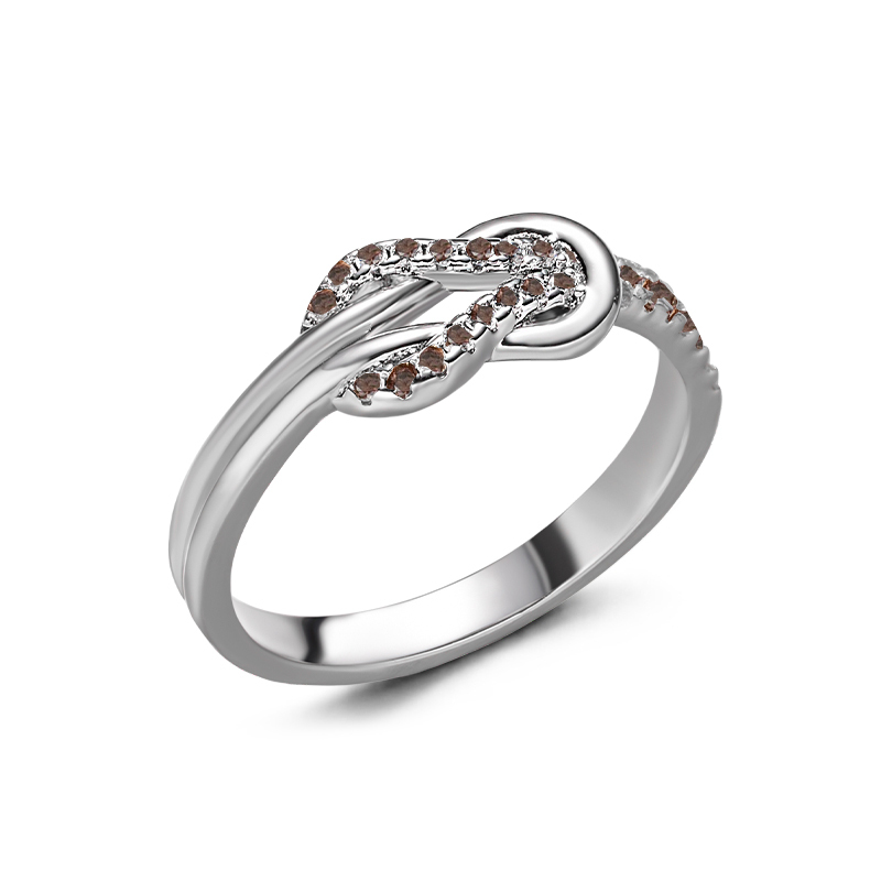Sotiya Love Knot Coffee Women's Wedding Ring Sterling Silver-Sotiya