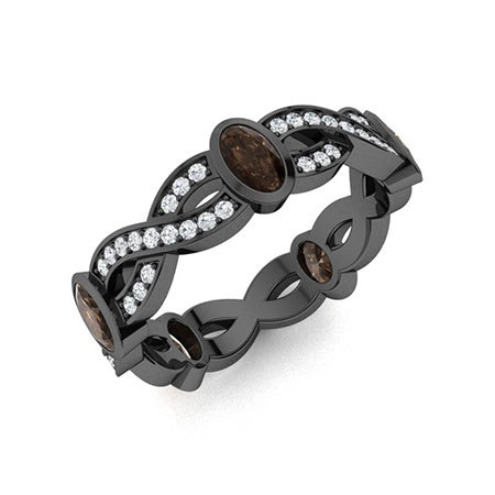 Sotiya Twist Infinity Oval Cut Eternity Ring Sterling Silver-Sotiya