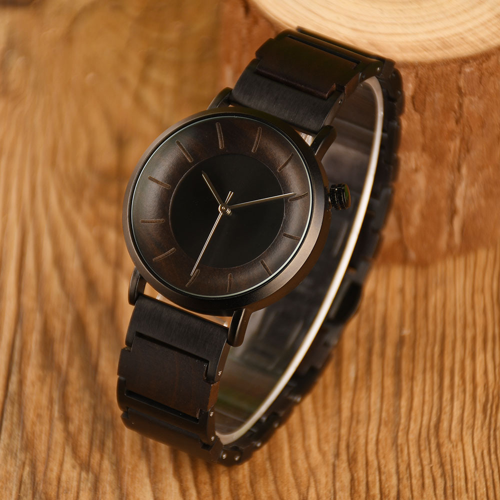 Sotiya Walnut Quartz Coffee Wooden Couple Watch