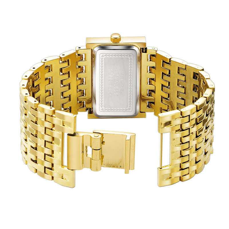 Sotiya Fashion Square Dial Quartz Movement Gold Watch-Sotiya