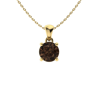 Sotiya Coffee Four Prong Round Cut Solitaire Necklace Sterling Silver-Sotiya