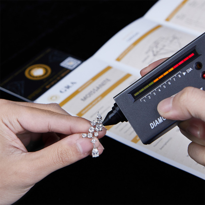 Sotiya Vintage Pear Cut Moissanite Drop Earrings Sterling Silver-Sotiya