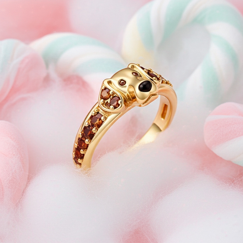 Sotiya Dachshund Coffee Cocktail Ring-Sotiya