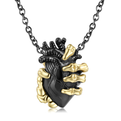Sotiya Skeleton Hand Holding the Heart Necklace Sterling Silver-Sotiya