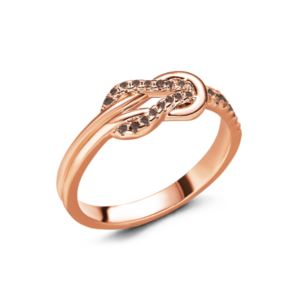 Sotiya Love Knot Coffee Women's Wedding Ring Sterling Silver-Sotiya