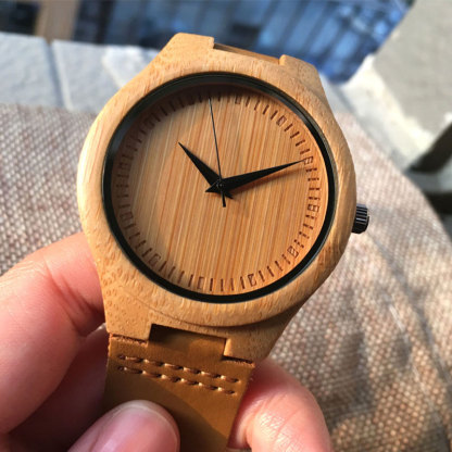 Sotiya Carbonized Bamboo Quartz Movement Men's Wooden Watch-Sotiya