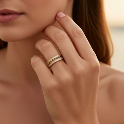 Sotiya Sandblasted Coffee Unisex Wedding Ring Eternity Band Sterling Silver-Sotiya