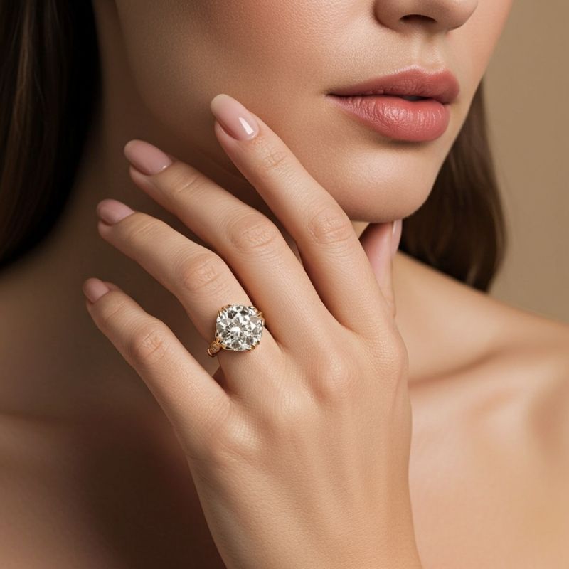 Sotiya Cathedral Cushion Cut Tapered Shank Engagement Ring Sterling Silver-Sotiya