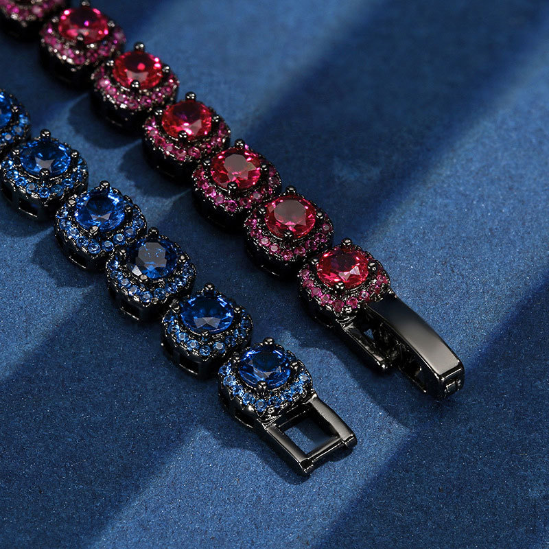 Sotiya Halo Round Cut Tennis Bracelet-Sotiya