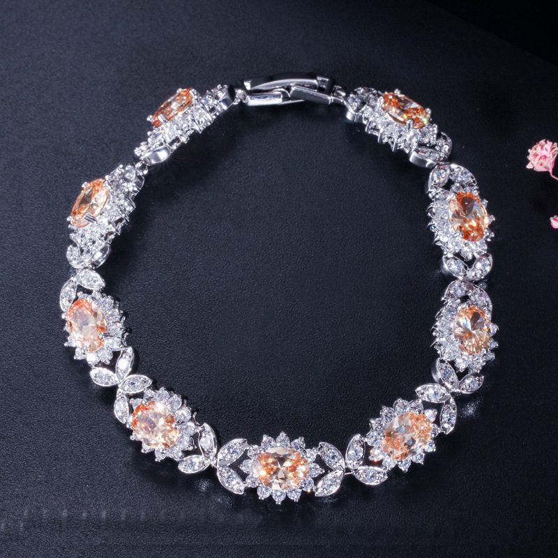 Sotiya Halo Oval Cut Tennis Bracelet-Sotiya