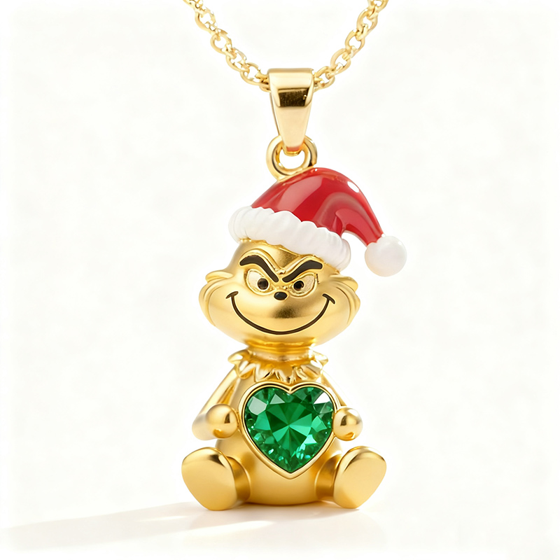 Sotiya Christmas Monster Embraces Love Heart Necklace Sterling Silver-Sotiya