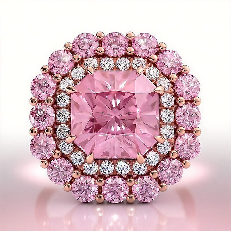 Sotiya Cathedral Double Halo Amethyst Purple Asscher Cut Engagement Ring Sterling Silver-Sotiya