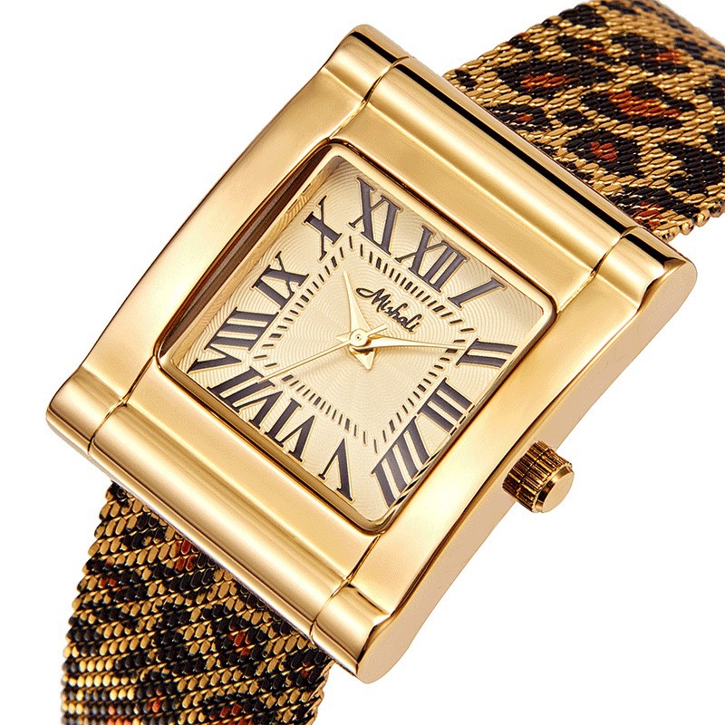Sotiya Leopard Print Tortoiseshell Pattern Strap Luxury Waterproof Quartz Women's Watch-Sotiya