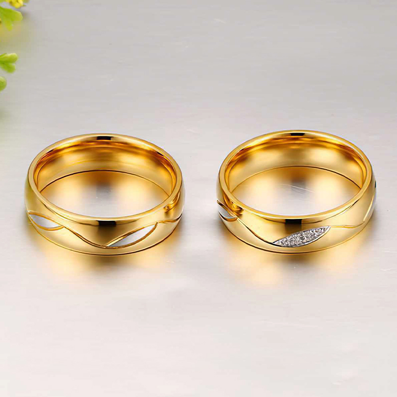 Sotiya Two Tone Couple Rings Titanium Steel-Sotiya