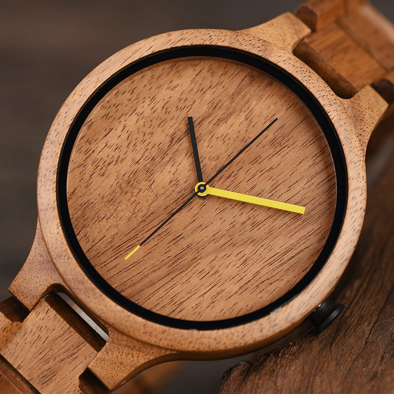 Sotiya Simple Quartz Coffee Wooden Watch without Scale-Sotiya
