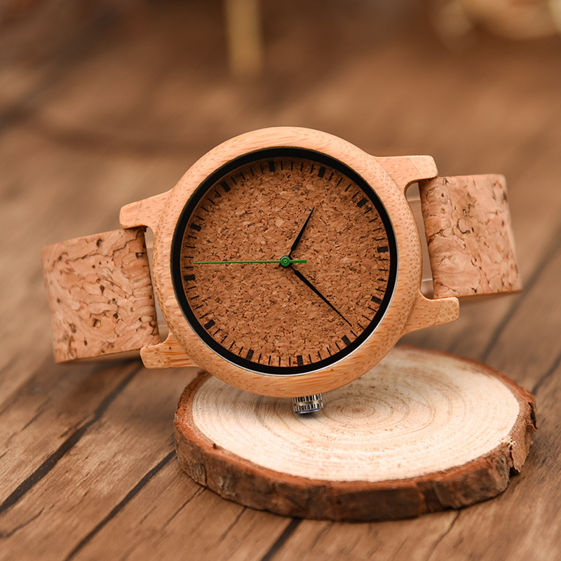 Sotiya Chipped Wood Dial Quartz Coffee Wooden Couple Watch-Sotiya