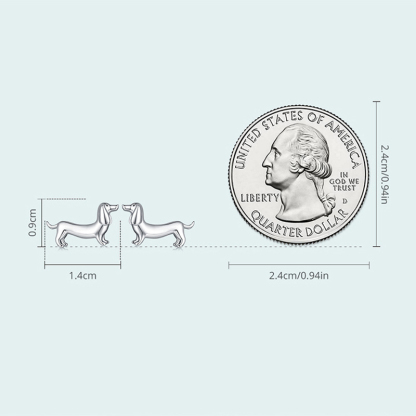 Sotiya Cute Dachshund Dog Stud Earrings Sterling Silver-Sotiya