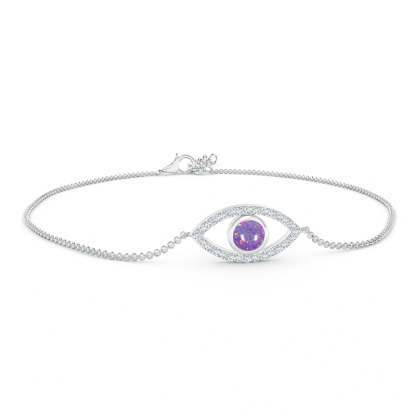 Sotiya Opal Evil Eye Bracelet Sterling Silver-Sotiya